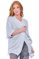 Plain Knitted Drape Cotton Cardigan