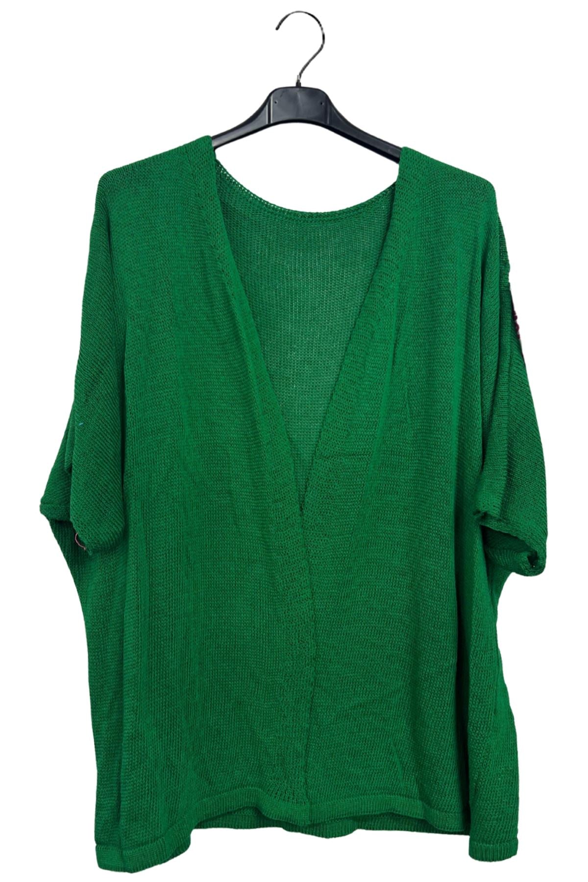 Plain Knitted Drape Cotton Cardigan