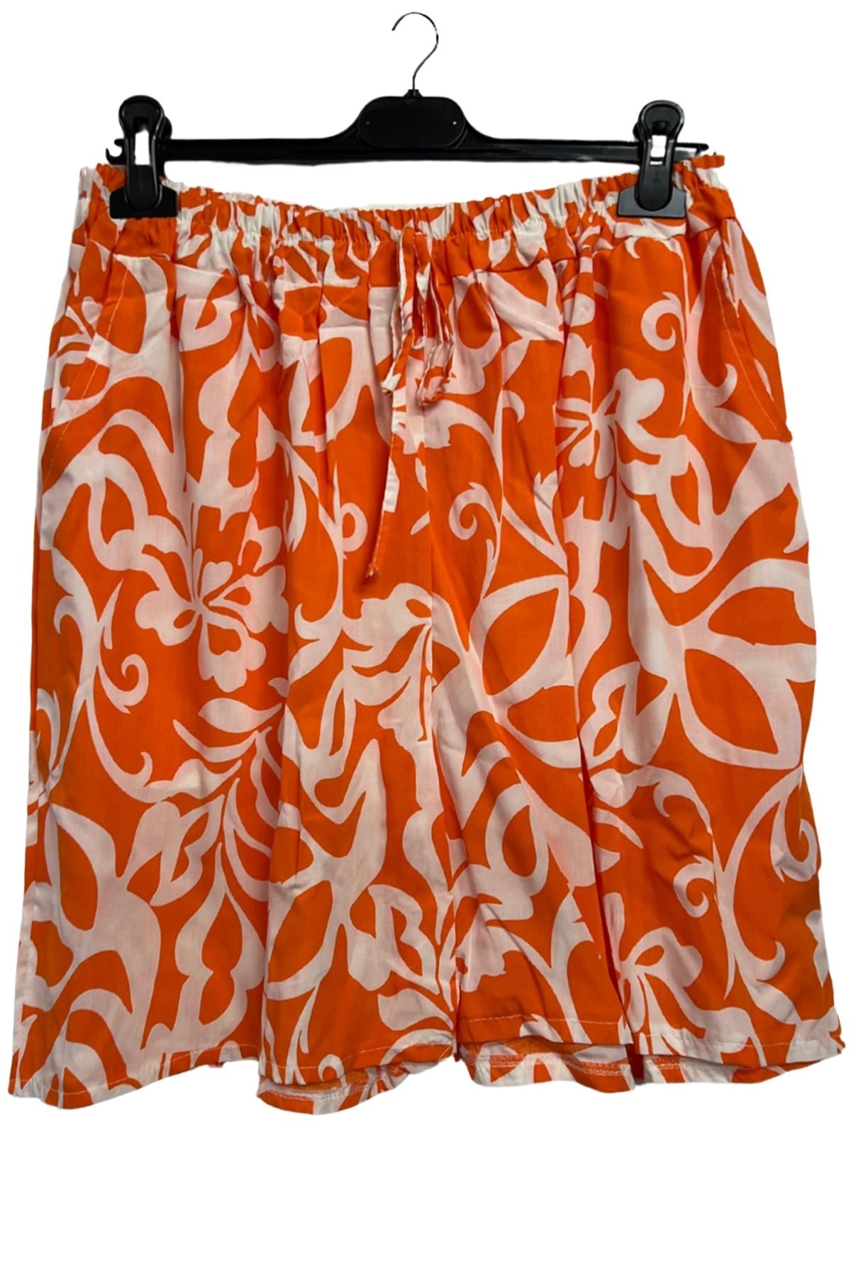 Bold Tropical Print High-Waisted Shorts