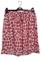 Leopard Print Adjustable Drawstring Shorts