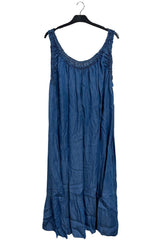 Plain Ruched Straps Tiered Dress