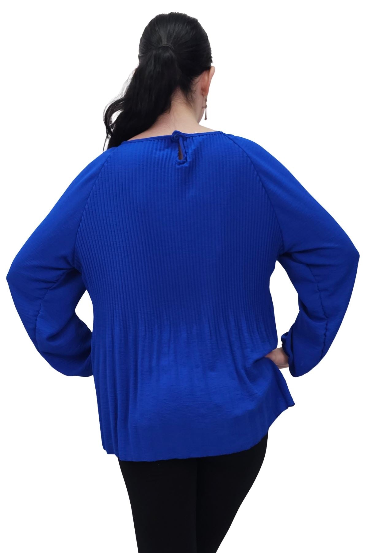 Plain Pleated Elastic Cuff Top