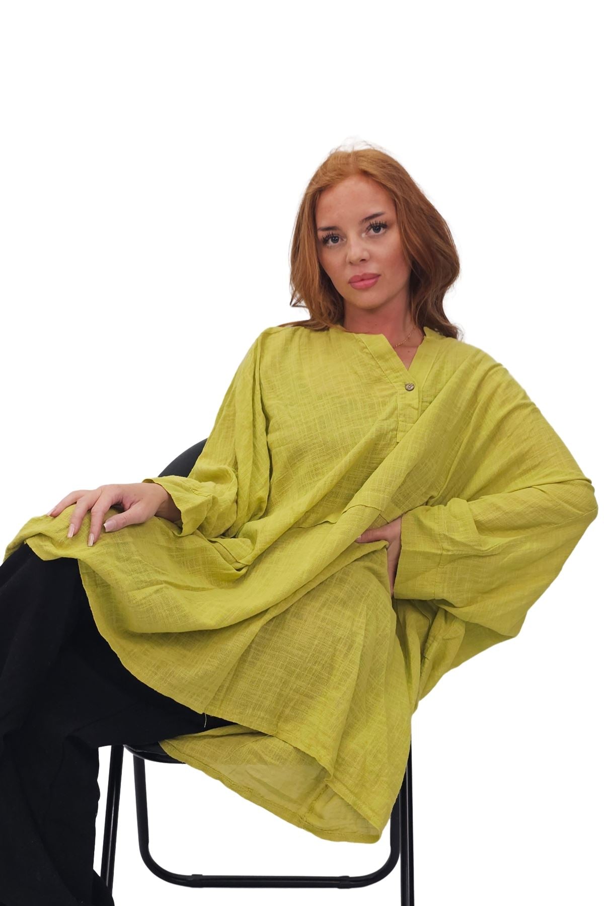 Plain Hanky Hem Oversized Cotton Top
