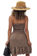 Plain Bandeau Shirred Playsuit