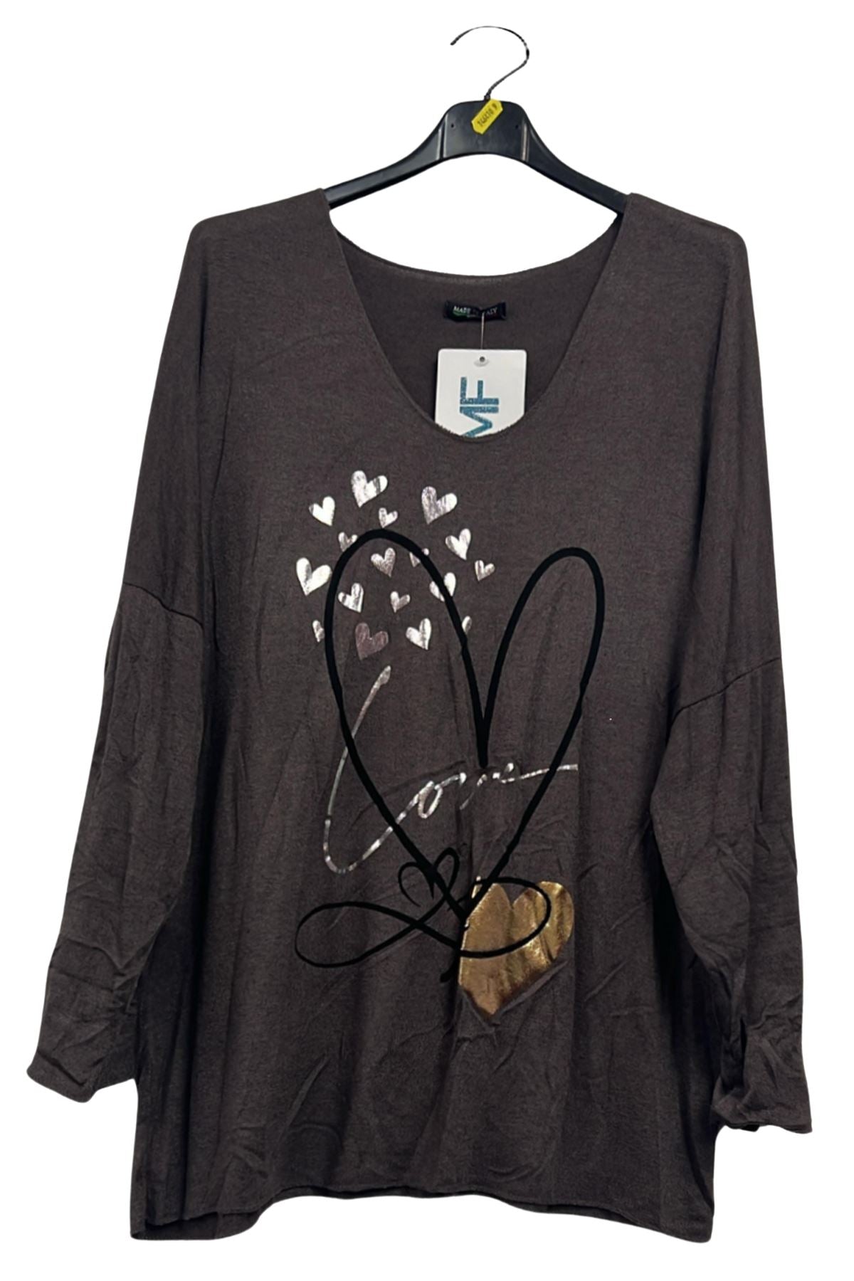 Shimmering Love Hearts Tunic Top