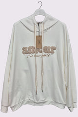 Amour Motif Lurex Embroidery Oversized Hoodstring Cotton Hoodie