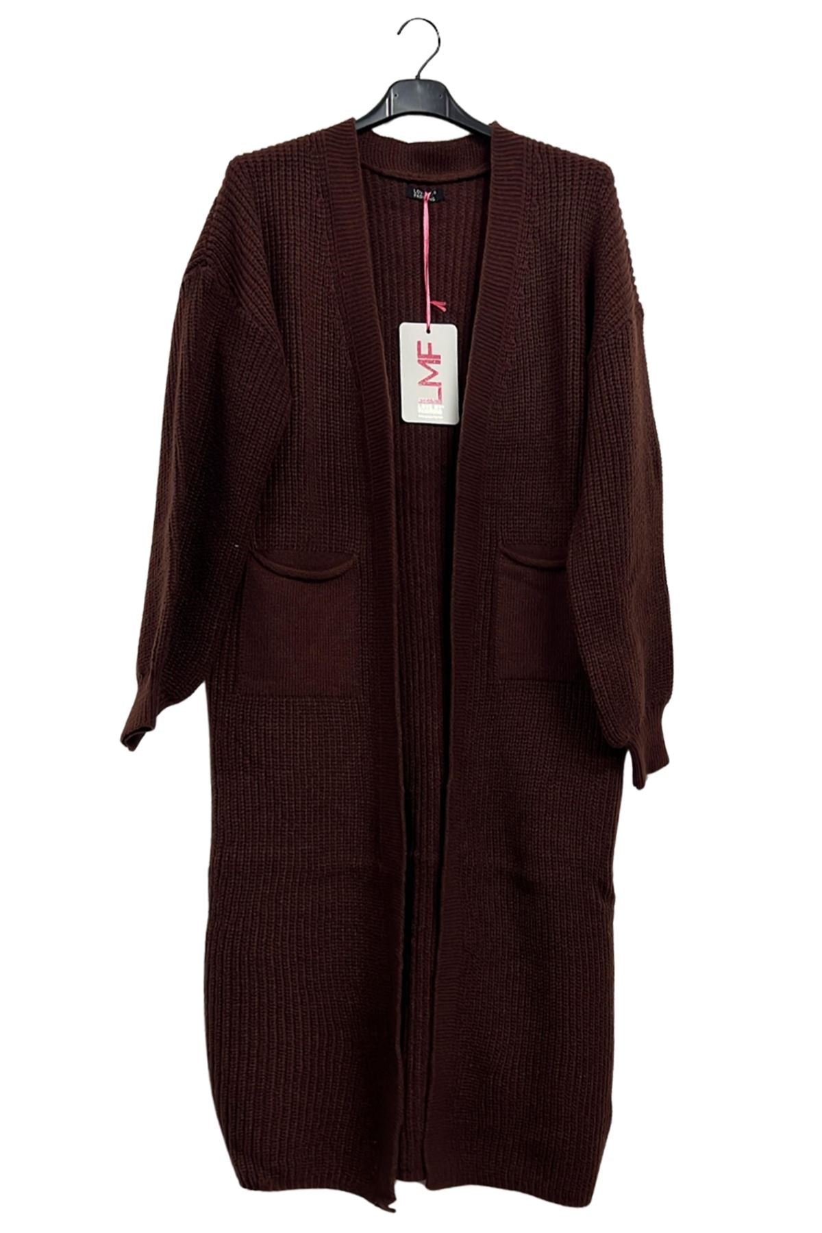 Plain Rib Knit Longline Cardigan