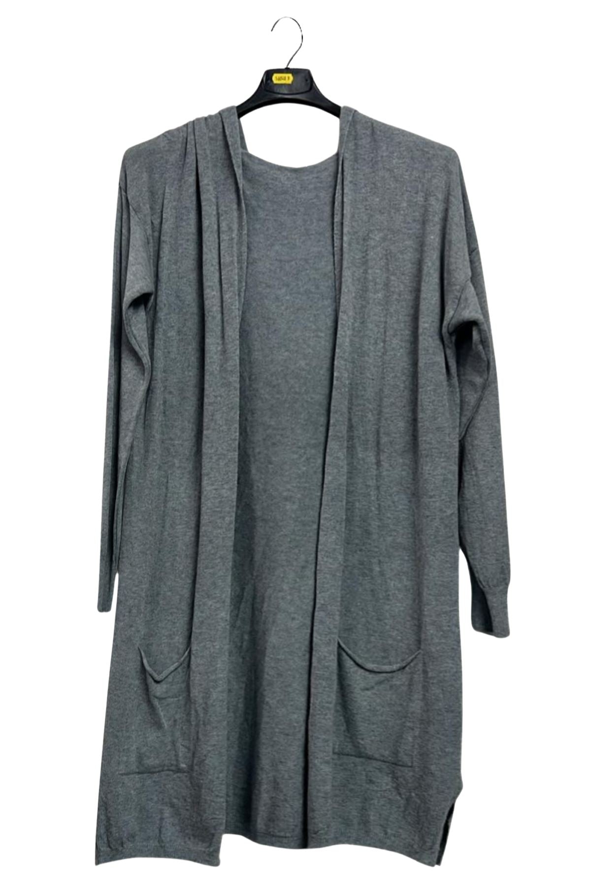 plain pocket longline cardigan wholesale
