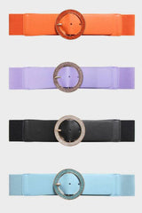 Diamante Circle Buckle Elasticated Belt