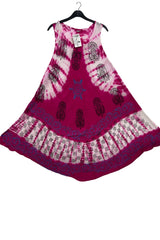 Batik-Styke Block Print Umbrella Style Dress