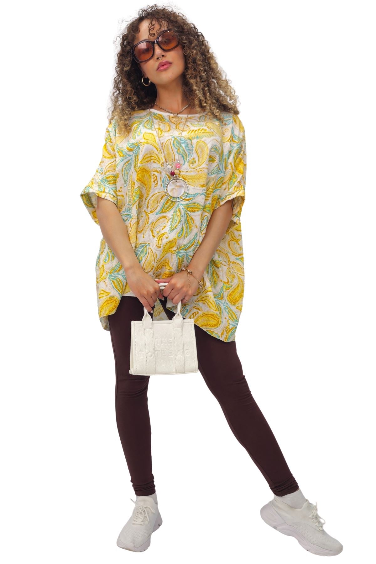 Paisley Print Oversized Tunic Top