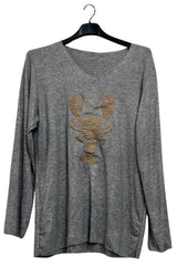 A Lobster Motif Soft Feel Tunic Top