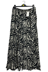 Animal Print Two Side Pockets Wide-Leg Trousers