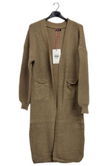 Plain Rib Knit Longline Cardigan