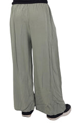 Plain Elasticated Waistband Wide Leg Palazzo