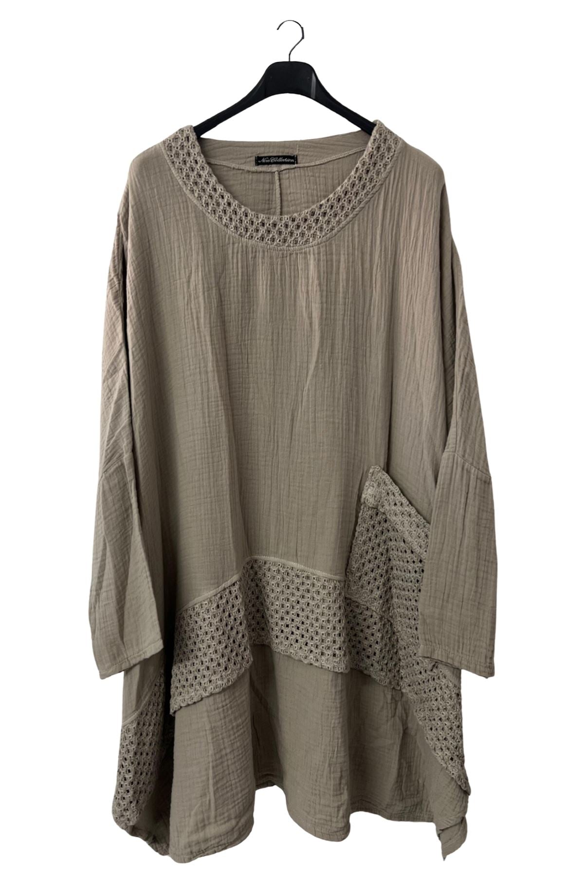 Plain Crochet Lace Detailing Cotton Top