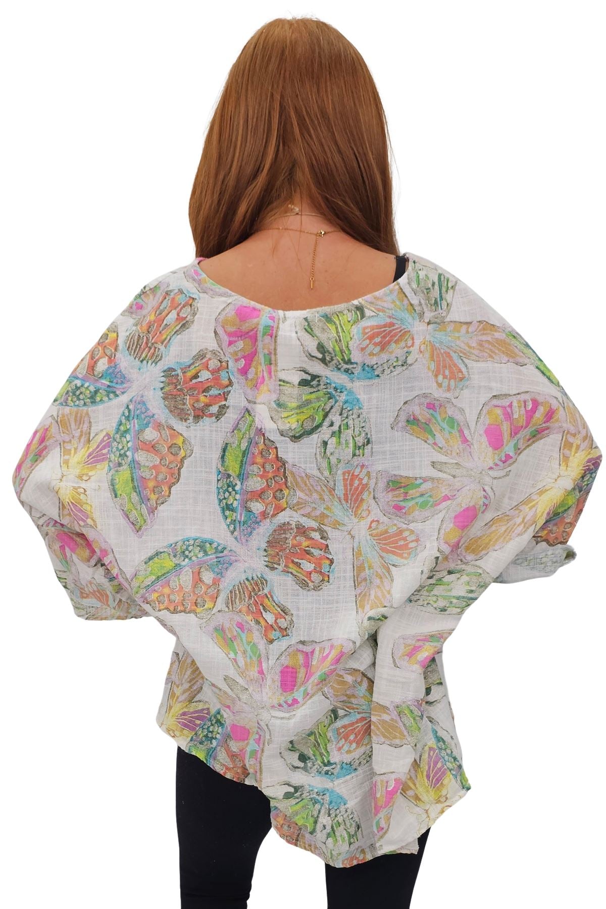 Floral Print Oversized Tunic Cotton Top