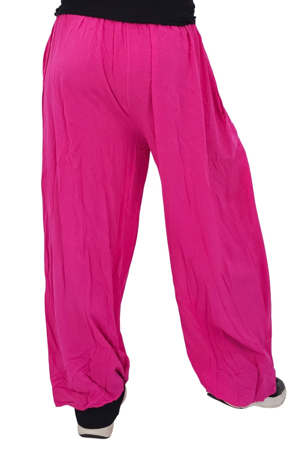 Plain Elasticated Waistband Wide Leg Palazzo