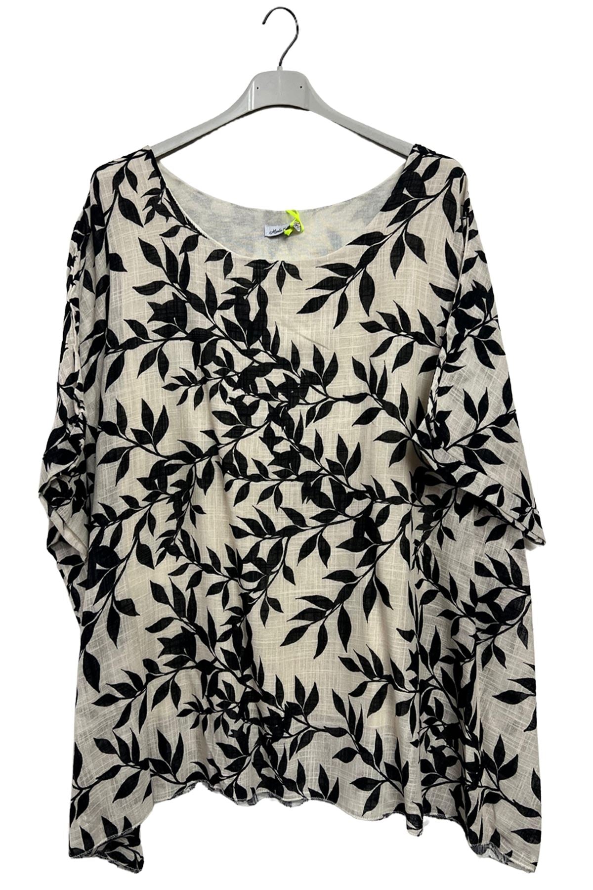 Leaf Print Tunic Cotton Top