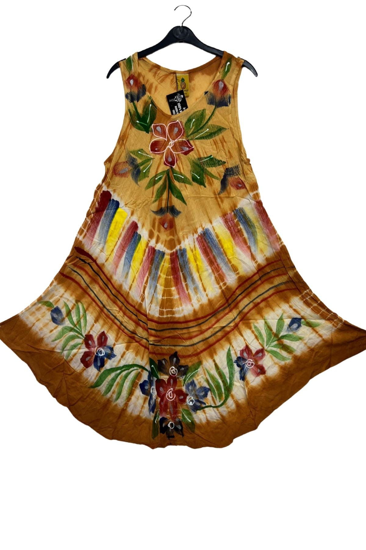 Floral Motif Rainbow Strokes Dress