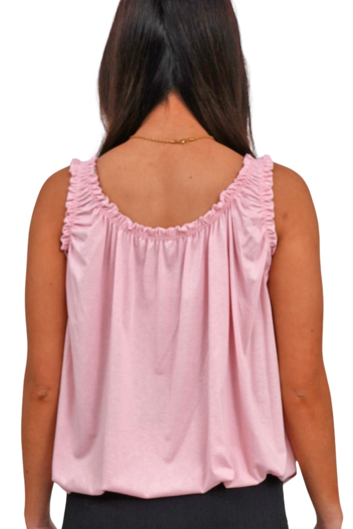 Plain Elasticated Gather Vest Top