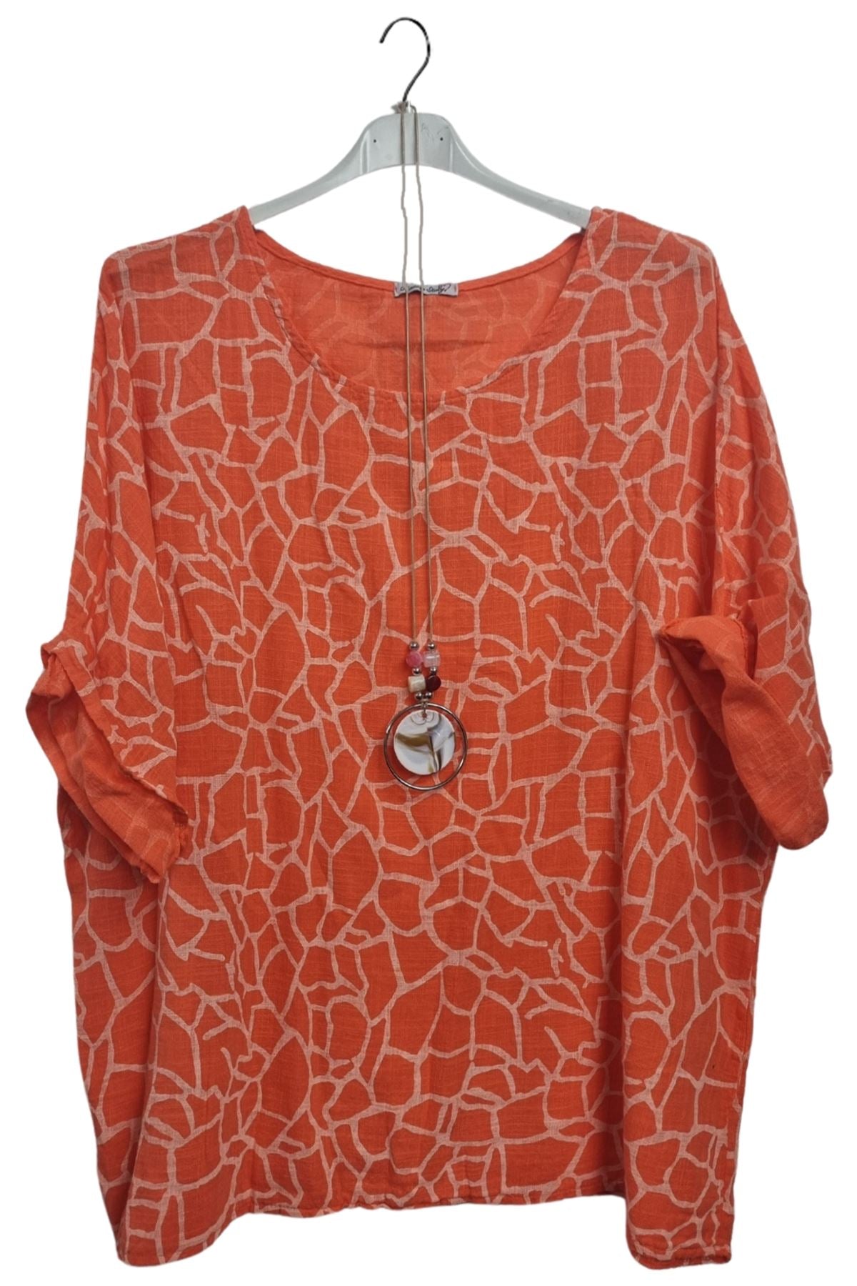 Giraffe Print Necklace Cotton Top