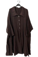 Plain Front Button Detail Cotton Dress