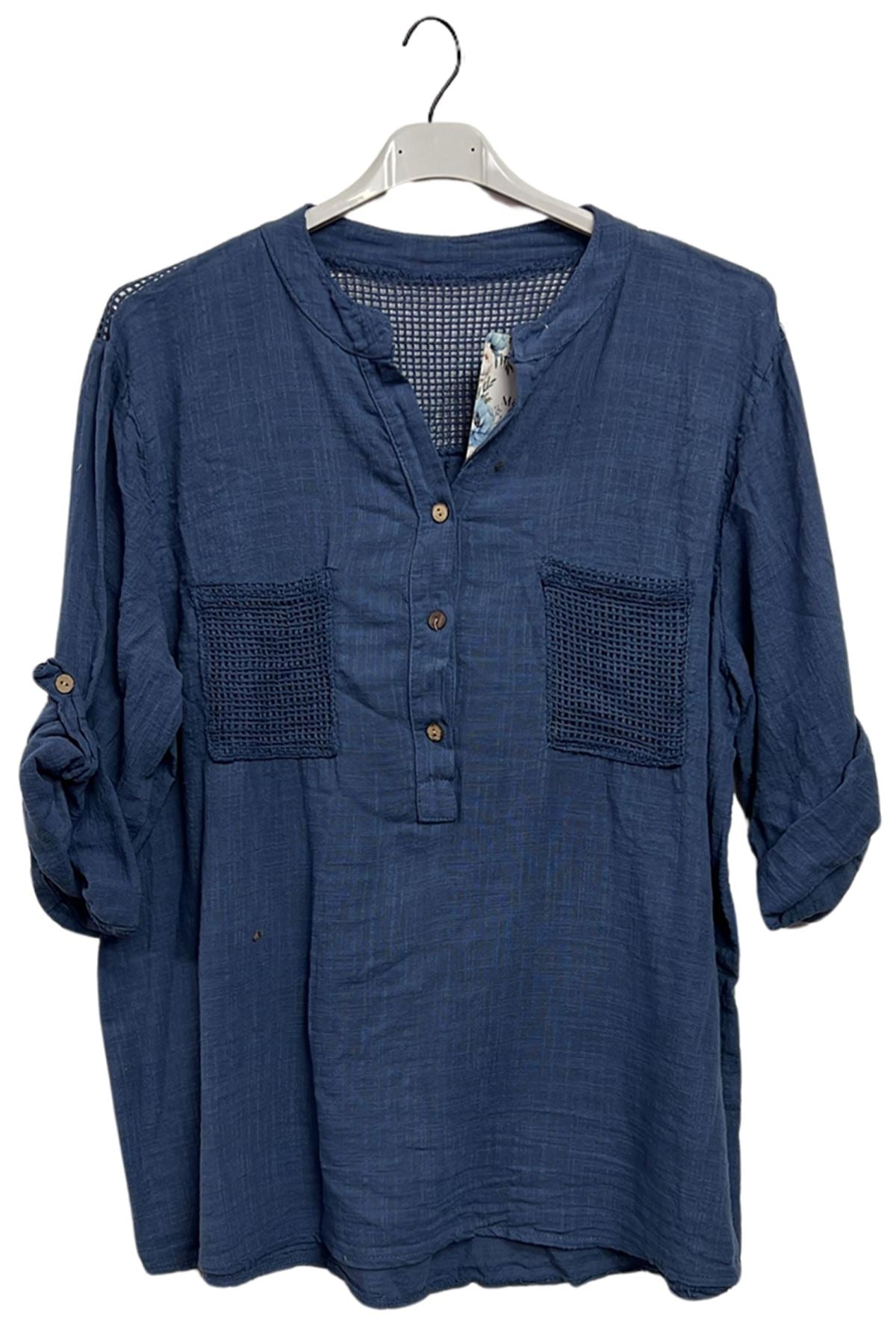 Plain Hollow-Out Back Detail Cotton Top