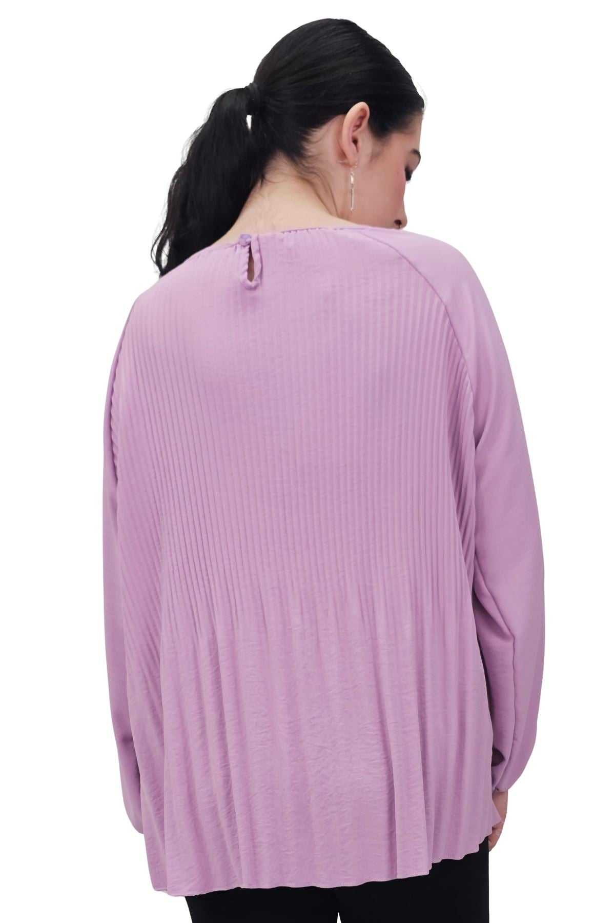 Plain Pleated Elastic Cuff Top