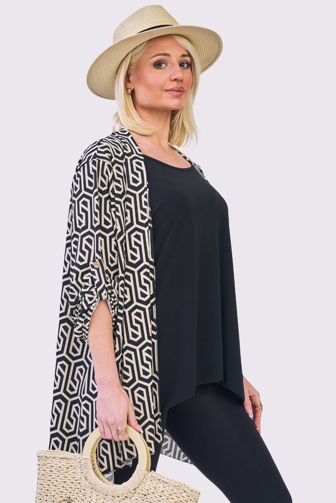 Abstract Multi Open Front Cardigan