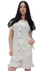 Plain Sleeveless Ruffle-Trimmed Co-Ord Set
