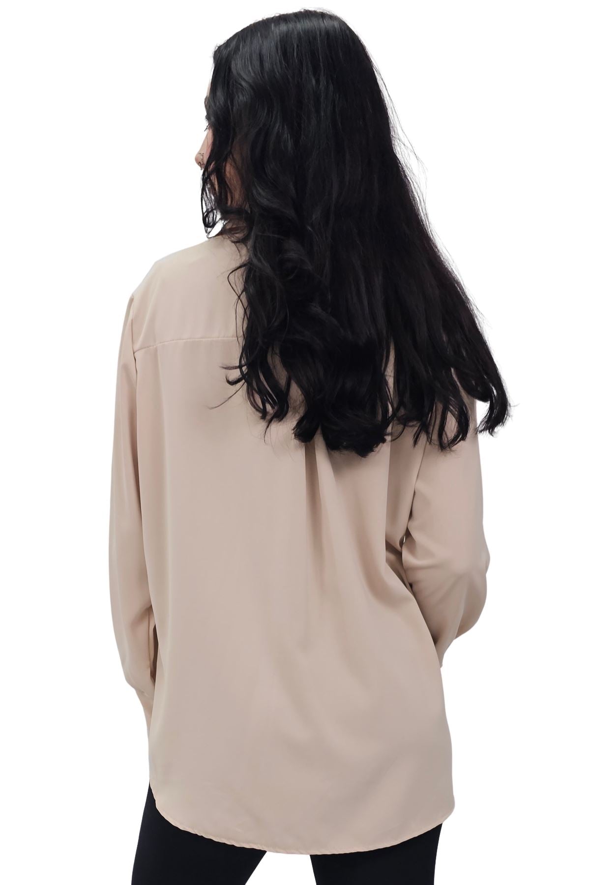 Gold Thread Pattern Ruffle Detail Shirt
