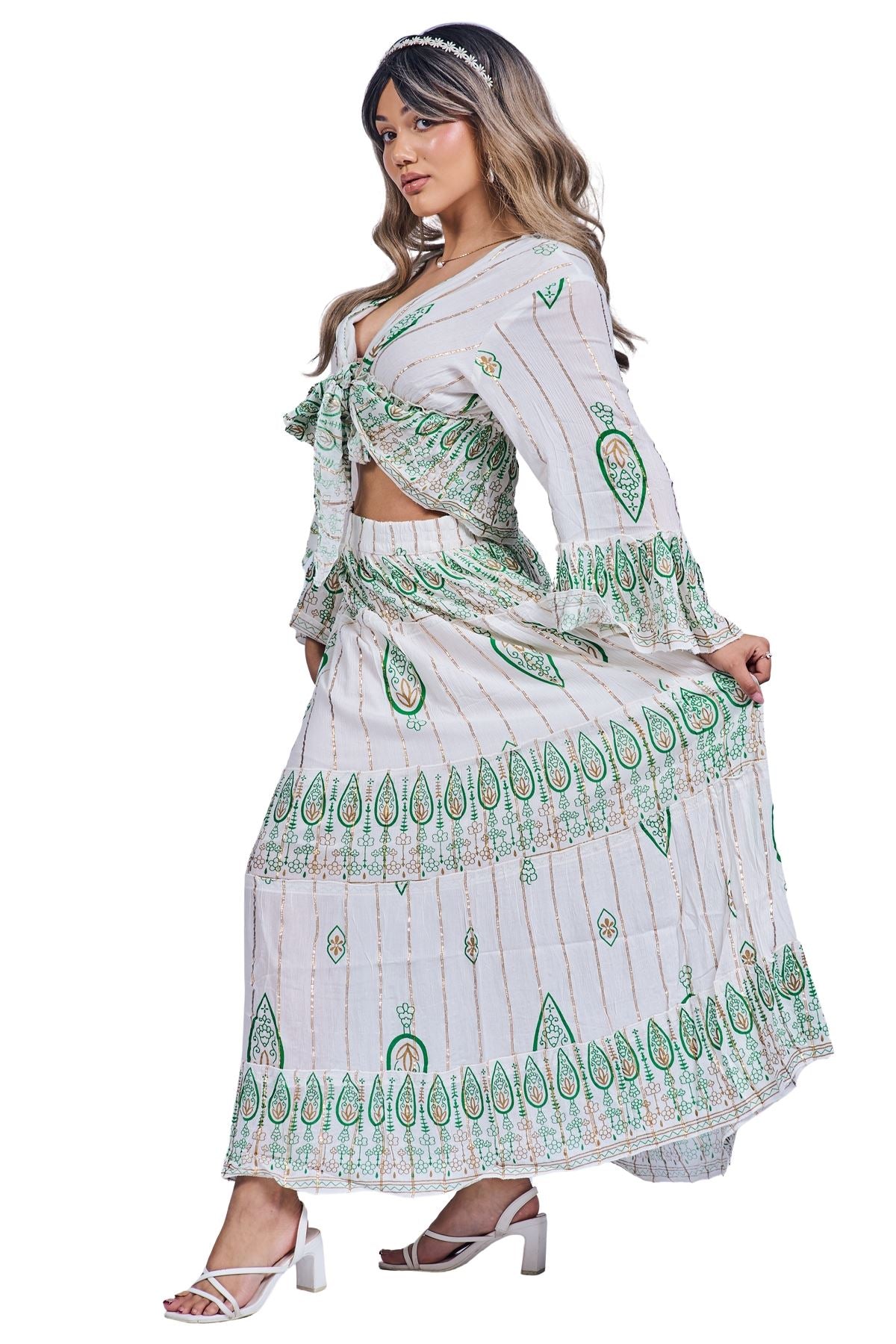 Vintage Print Bohemian Style Co-Ord Set