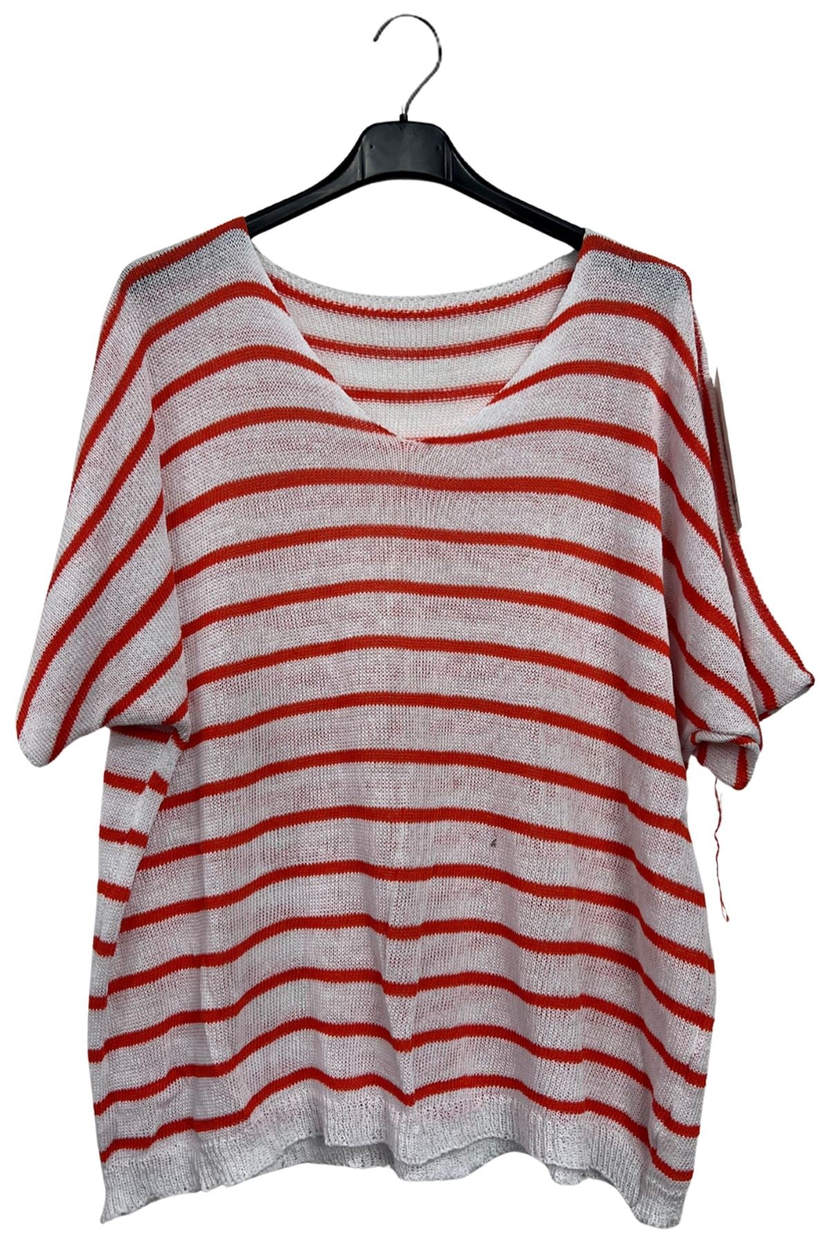 Stripe Pattern Tunic Cotton Top