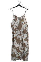 Abstract Floral Blotch Print Spaghetti Strap Dress