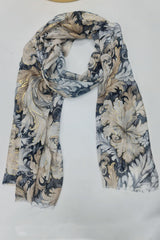 Floral Print Gold Accents Scarves