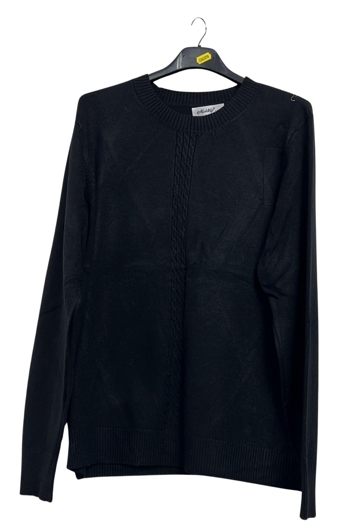 ribbed hem knit sweater