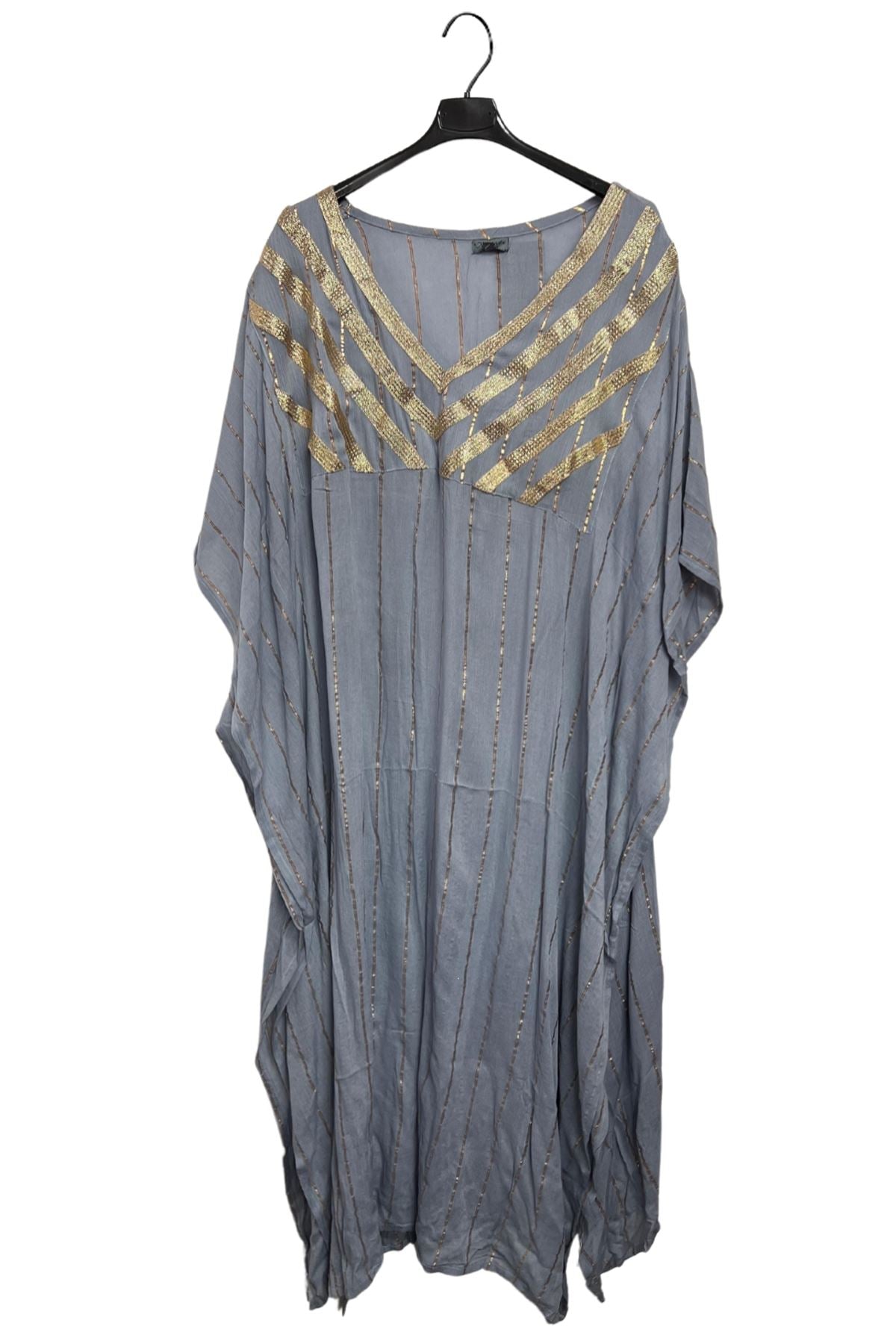 Gold Metallic Splash Stripe Overfit Kaftan