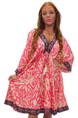 Tie Dye Aztec Print Midi Summer Dress