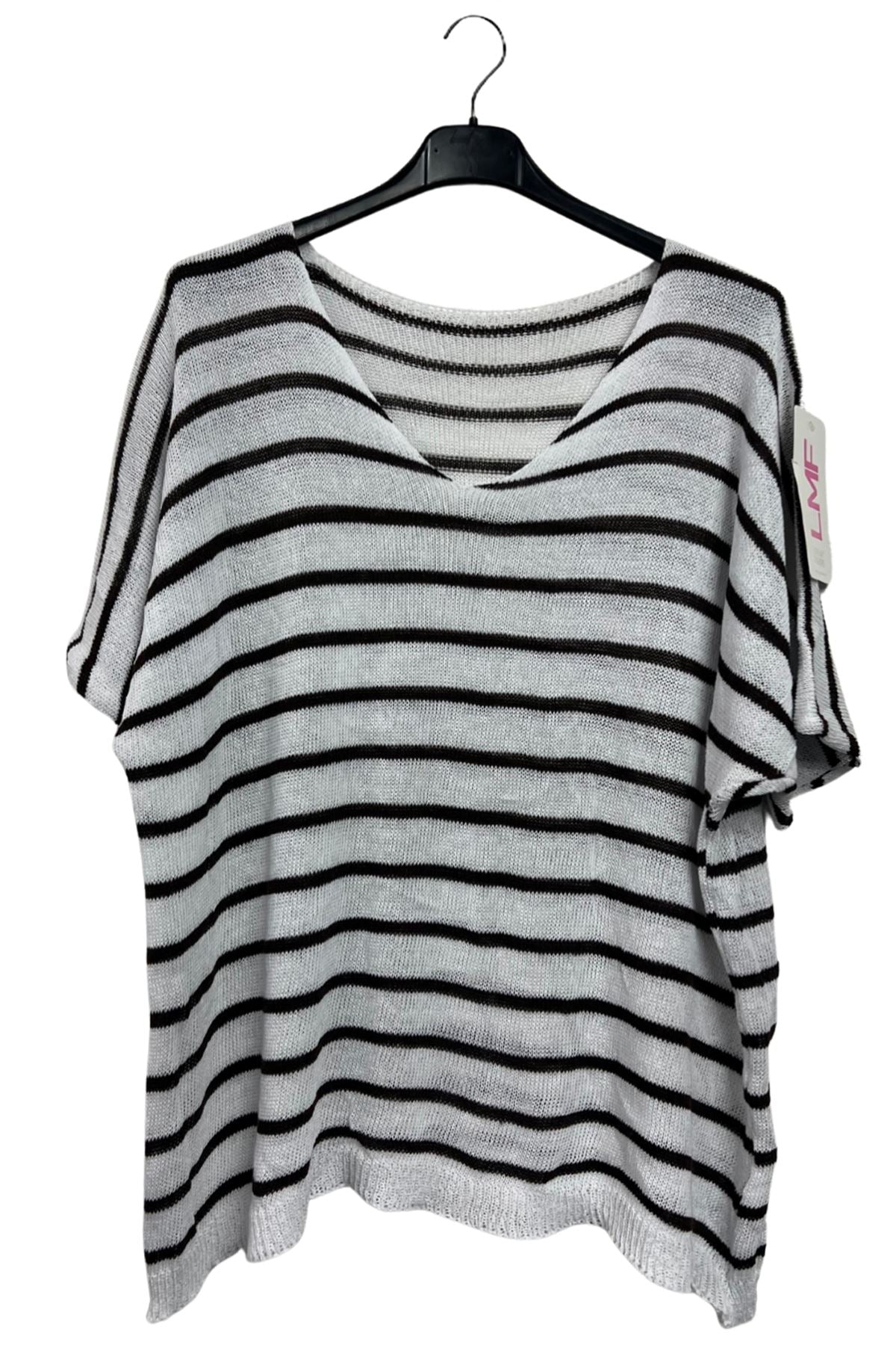Stripe Pattern Tunic Cotton Top