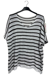 Stripe Pattern Tunic Cotton Top