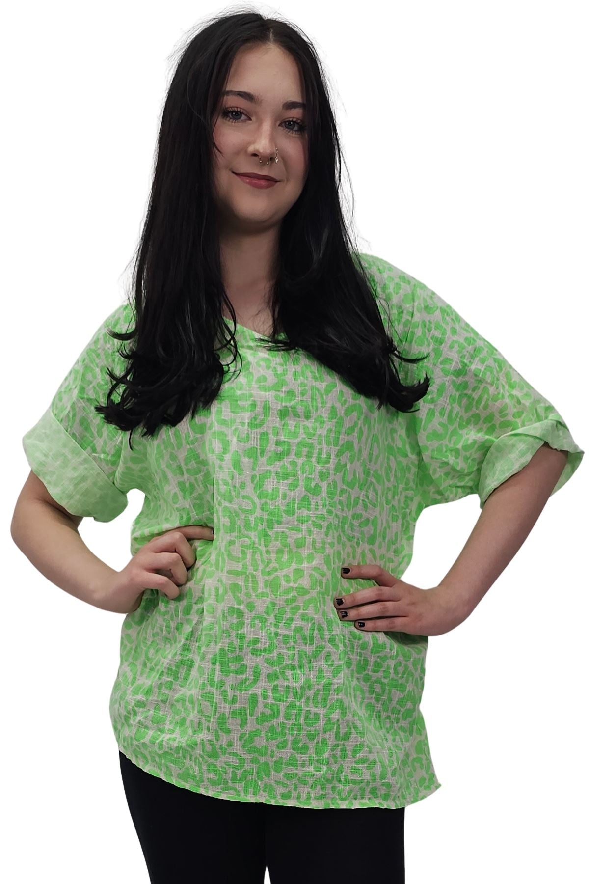 Leopard Print Tunic Cotton Dress