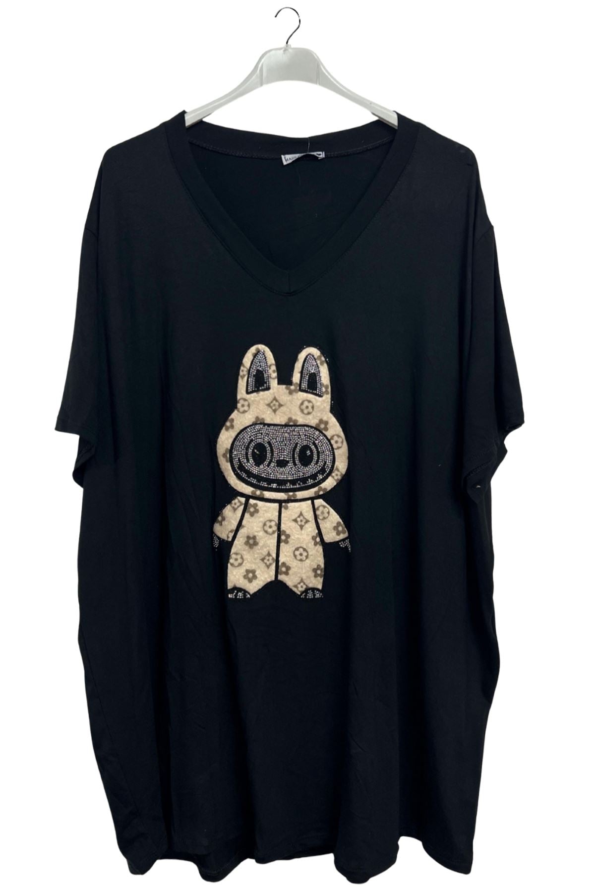Sequin Embellished Bunny Oversized T-Shirt