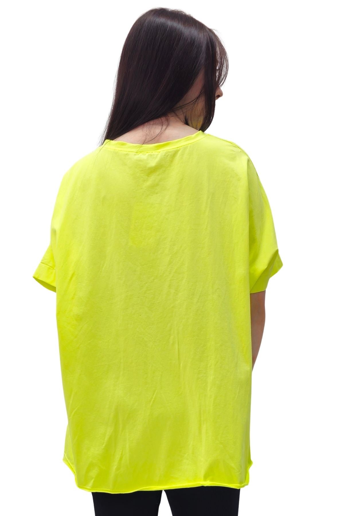 Gold Foil Spring Flower High Low Hem Cotton Top
