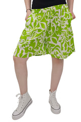 Bold Tropical Print High-Waisted Shorts