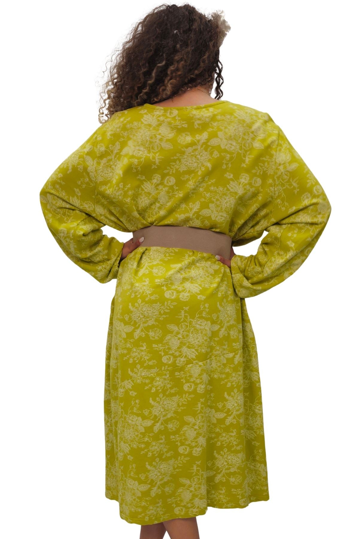 Floral Print Baggy Long Style Cotton Dress