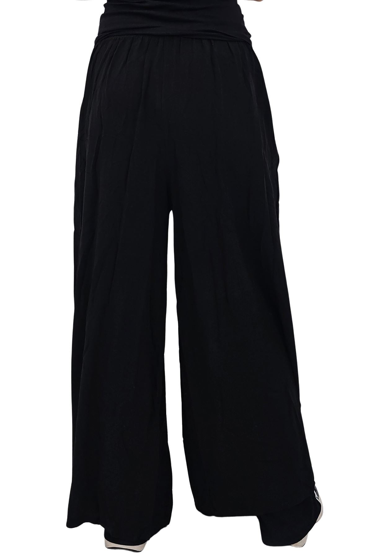 Plain Elasticated Waistband Wide Leg Palazzo