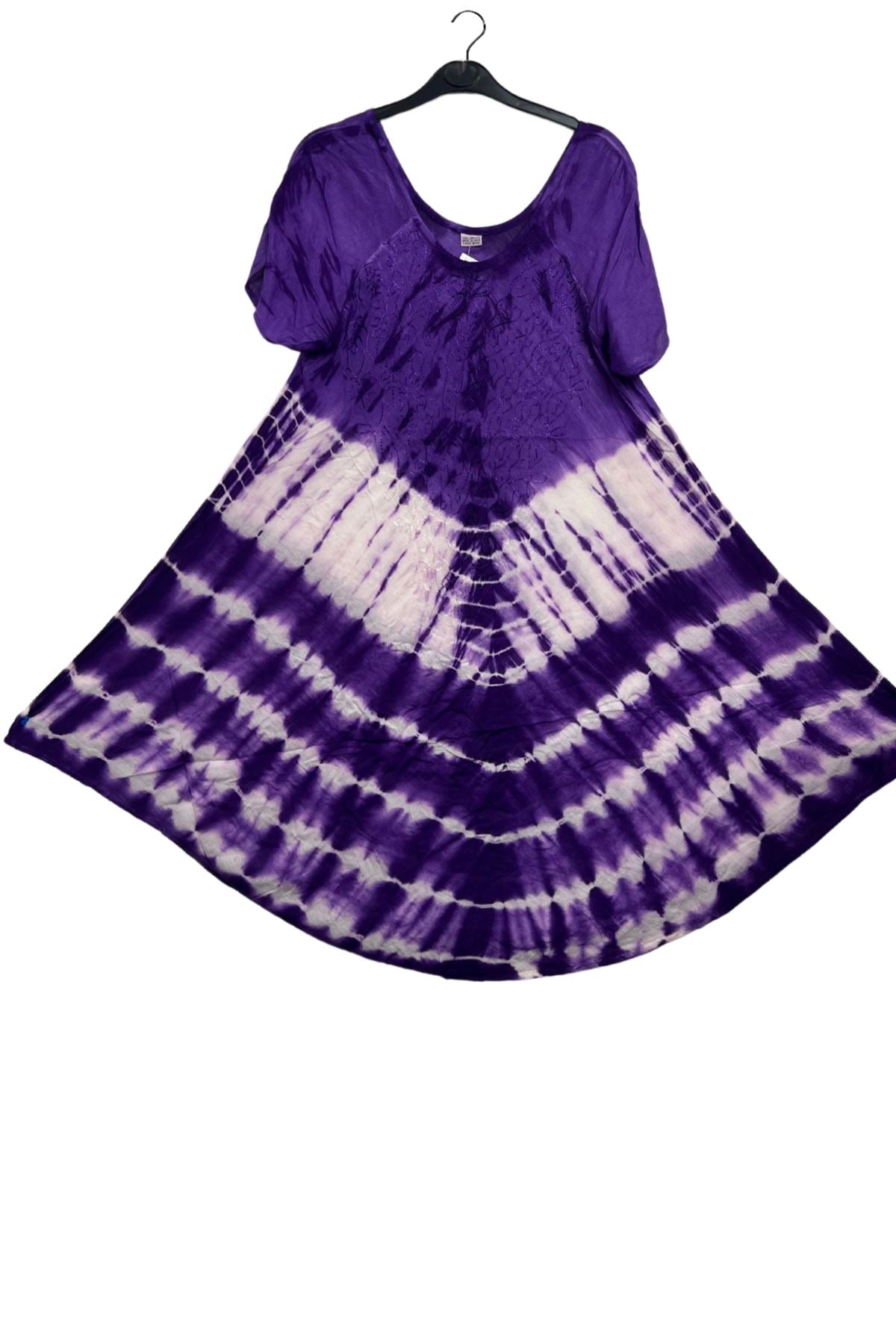 Tie-Dye Diamond-Shaped Umbrella Flare Design Dress