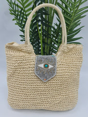 Crochet Pattern Eye Detail Two Handle Shoulder Bag