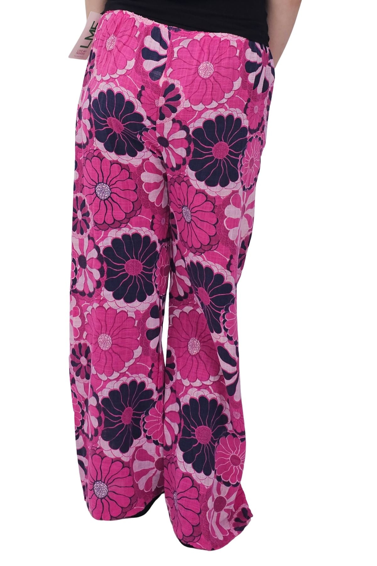Floral Print Wide Leg Cotton Palazzo